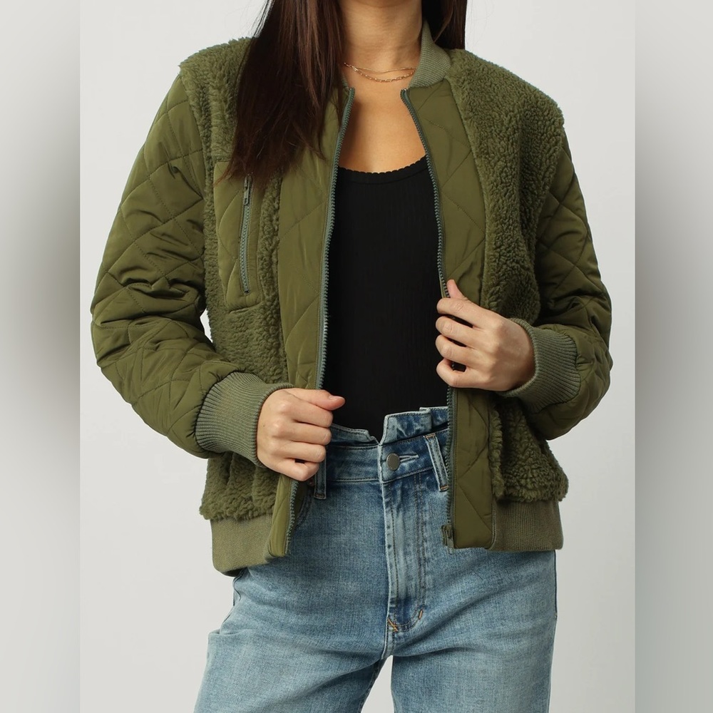 Dear John quilted teddy bomber jacket